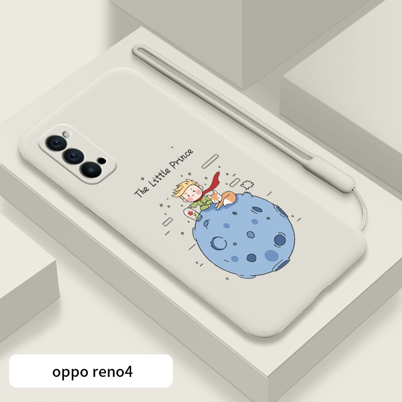 小王子opporeno4手机壳女reno4pro液态硅胶reno4防摔por卡通5g版全包镜头oppo可爱超薄软壳个性磨