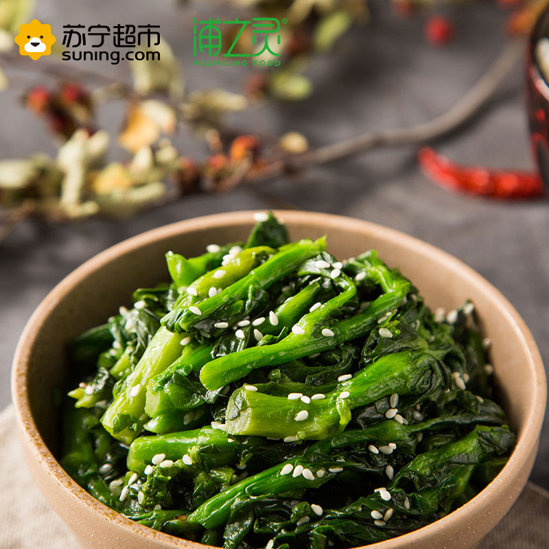 浦之灵 芝麻菜芯 400g 方便菜 芝麻菜心 加热即食