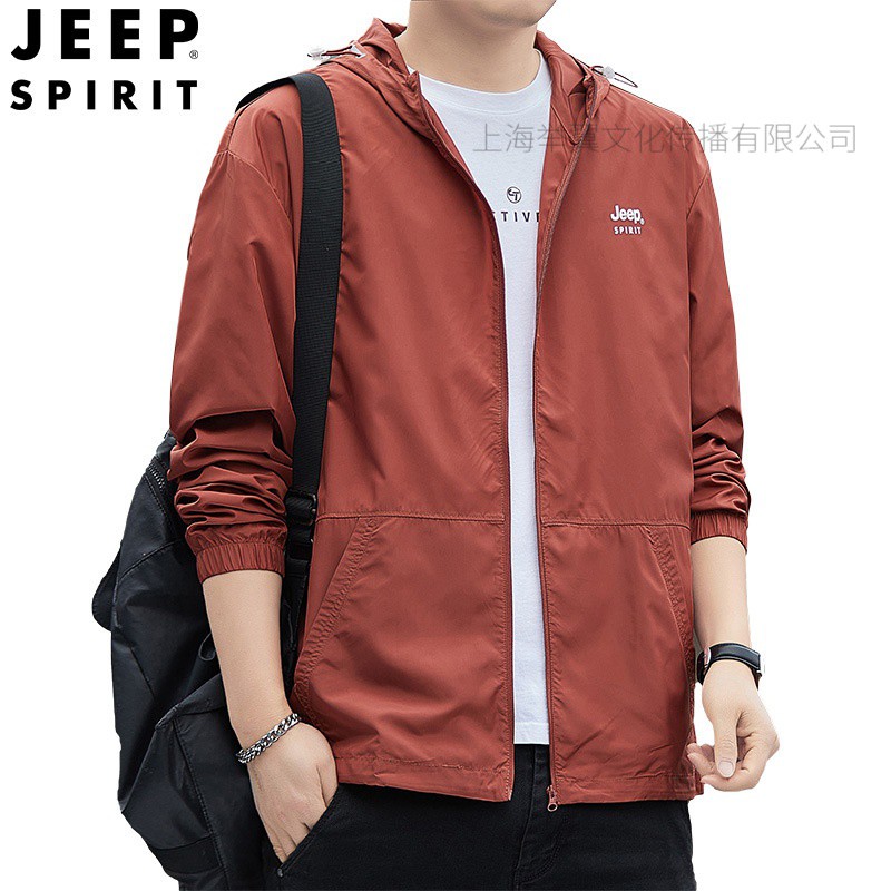 JEEP SPIRIT吉普防晒衣男士夏季上衣外套薄款连帽皮肤衣高清大图