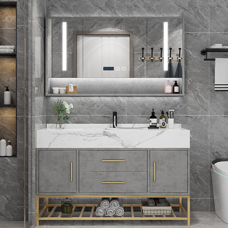 [可定制]大理石浴室柜组合实木智能简约轻奢卫生间洗漱台洗手洗脸盆
