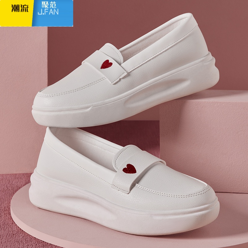 聚范护士鞋女工作软底透气不累脚防滑增高医护上班小白厚底夏季凉鞋子高清大图