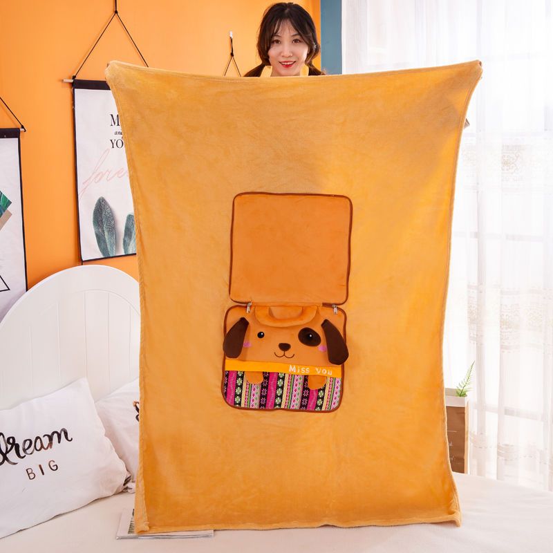 抱枕被子两用办公室午睡枕多功能折叠毯汽车靠垫靠枕卡通空调被