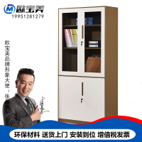 欧宝美文件柜办公柜钢制铁皮柜资料柜档案柜储物拆装柜薄边大器械柜咖啡色加厚款