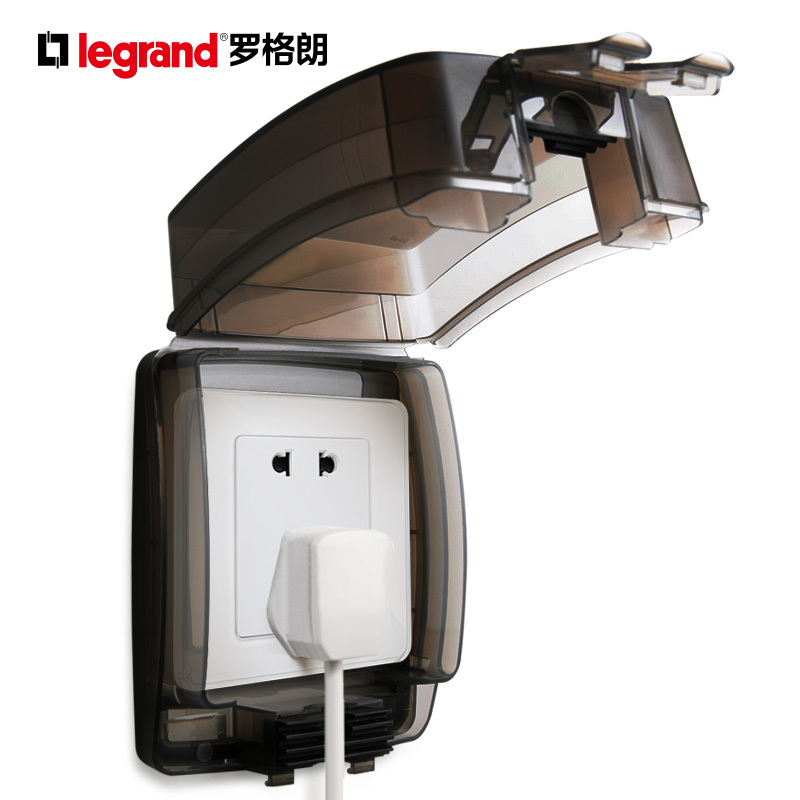 罗格朗(Legrand)防水插座防水罩86型开关透明防水盒浴室卫生间防溅盒保护套保护盖