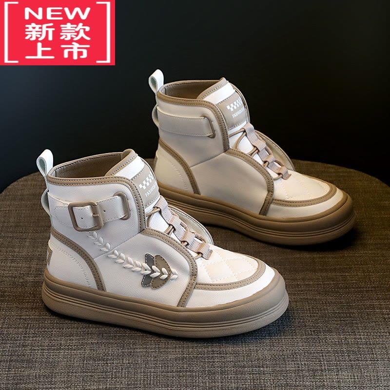 可莉允女童短靴2022年秋冬新款儿童靴子马丁靴二棉加绒中大童女童鞋冬季图片