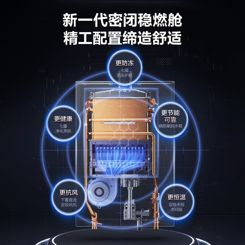 美的(Midea)[安睡M9 Pro]16升燃气热水器天然气零循环恒温家用高清大图