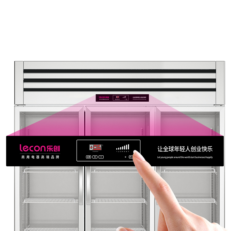 乐创(lecon)商用三门展示柜立式保鲜陈列柜 1490L工程豪华款全冷藏 LC-J-CLB149