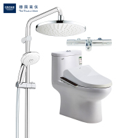 德国-高仪（GROHE）进口恒温卫浴淋浴花洒带大顶喷手持淋浴花洒套装+伊奈智能马桶套装