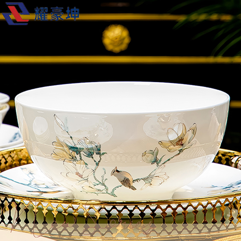 耀豪坤 骨瓷餐具套装礼品盒装 18件套YHLQ-18C/套高清大图