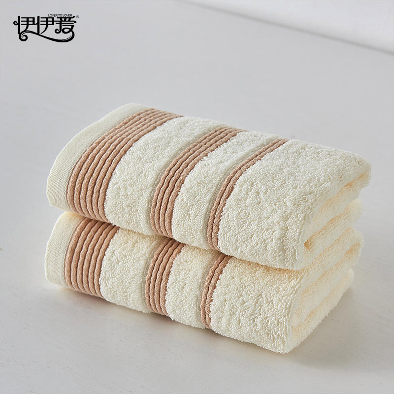 伊伊爱 YBH25258 单纱绅士毛巾 米黄高清大图