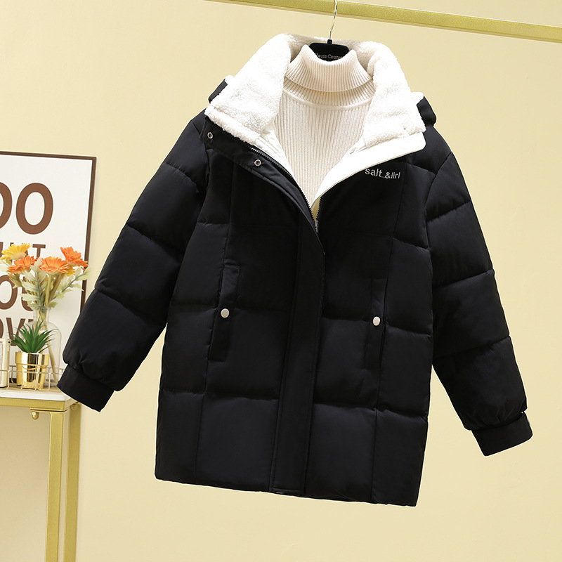2023冬季新款棉衣棉服女中长款韩版修身显瘦个性羽绒棉服厂家直销 黑色 XL建议135-150