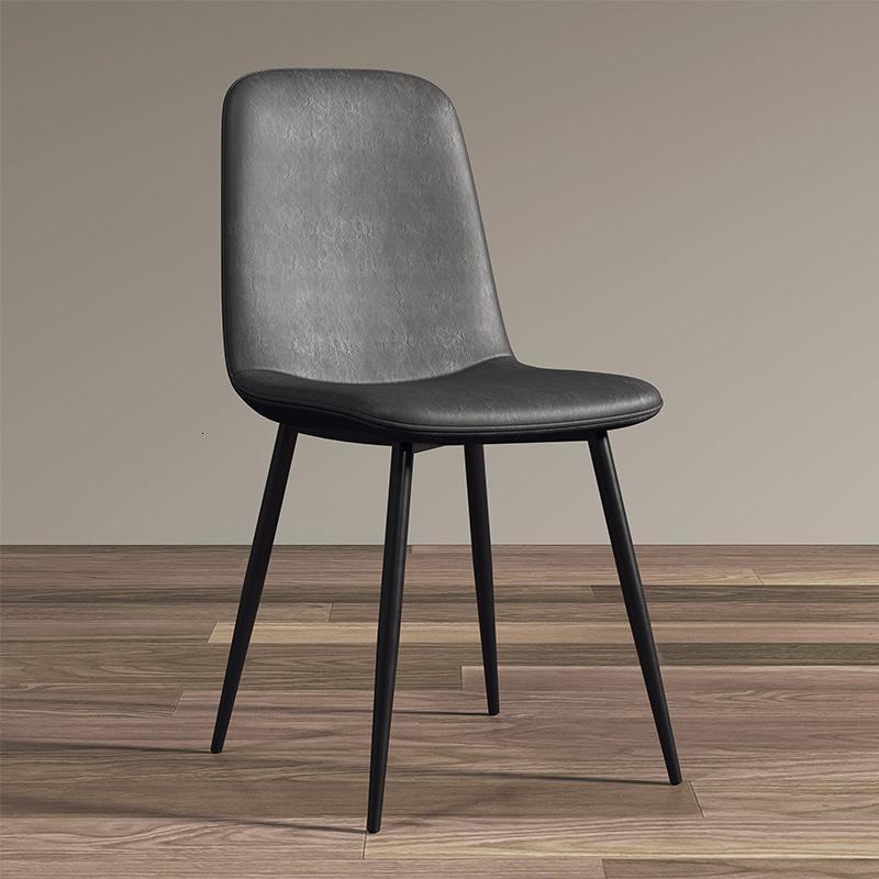 汐岩北欧轻奢餐椅现代简约靠背休闲餐厅咖啡厅电脑家用桌椅凳子 黑腿灰色