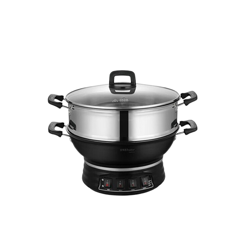 荣事达电炒锅6L蒸煮一体不粘锅电炒锅单笼RDQJ3-34