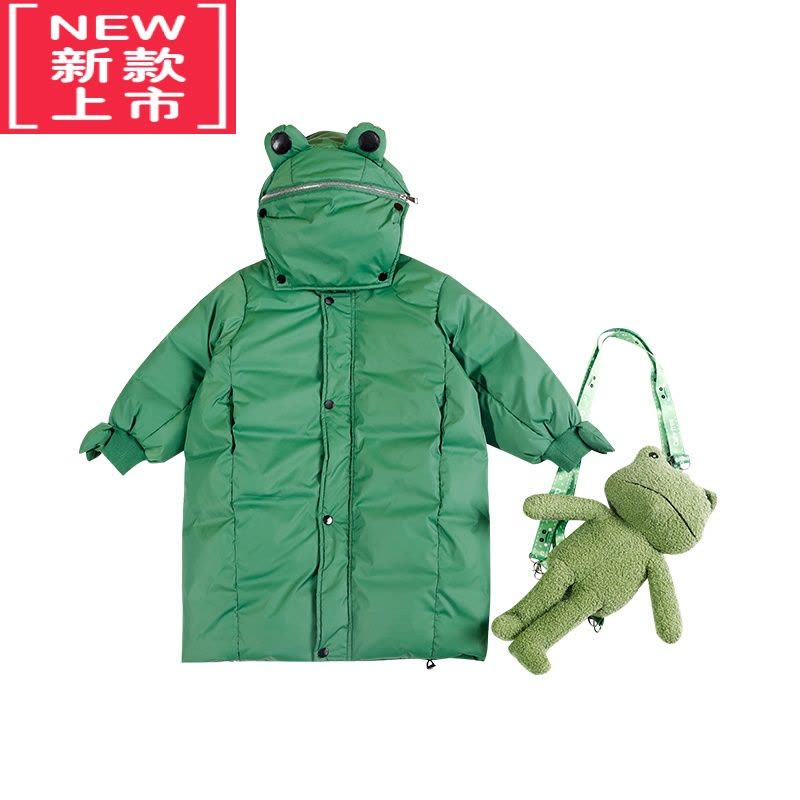可莉允儿童棉服2022冬款韩版女童加厚卡通青蛙羽绒服棉衣男童长款外套潮图片