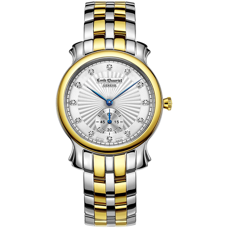 艾米龙emilechouriet手表时光之翼系列间金色精钢表带石英男表601156g