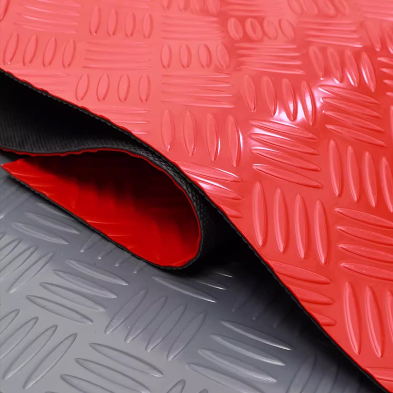 臻远 ZY-DT044橡胶防滑阻燃地垫车间仓库地板垫走廊地毯 红色1.8米宽1米长高清大图