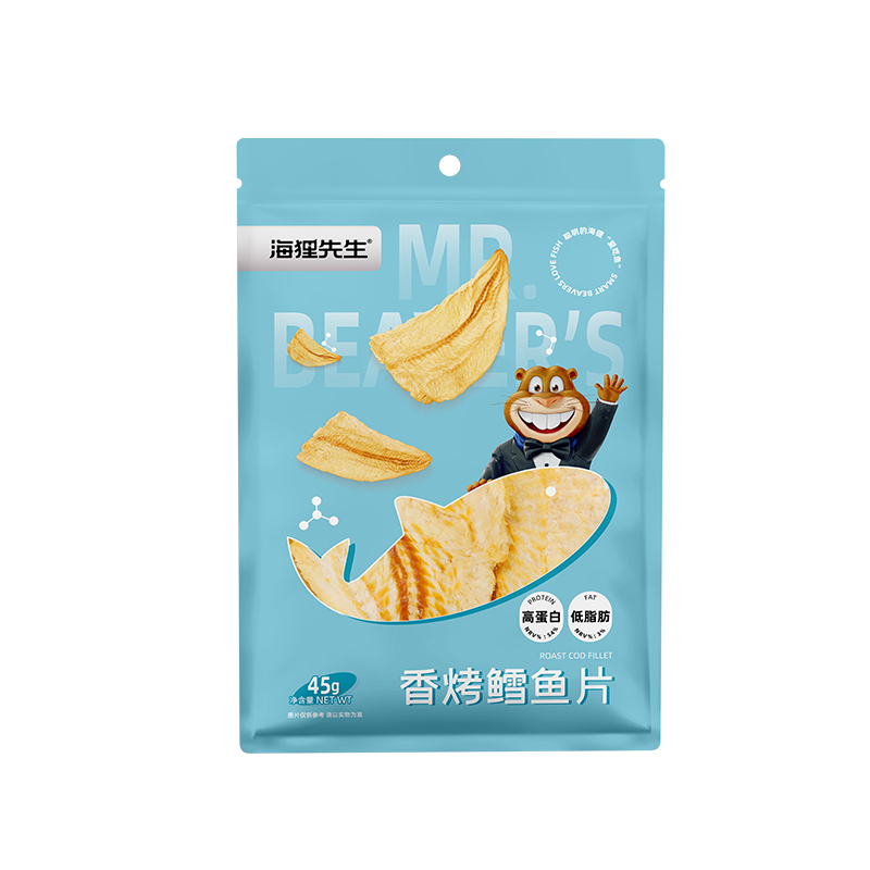 海狸先生香烤鳕鱼片45g*4袋高清大图