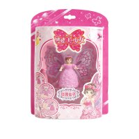 灵动创想女孩玩具蝴蝶美少女公仔娃娃魔法棒趣味儿童电动玩具玫瑰仙子 3042
