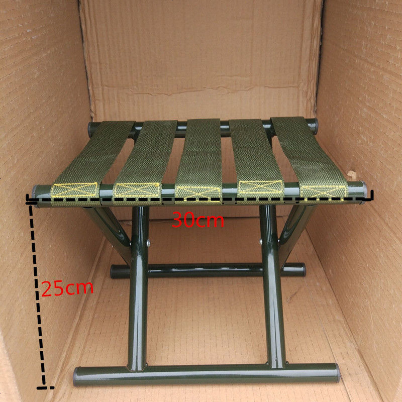 折叠凳子户外马扎成人加厚靠背便携军工小板凳钓鱼椅家用收缩凳子 小小号军绿