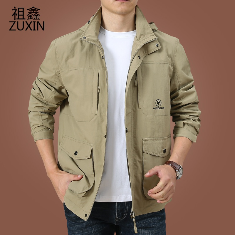 2021秋衣外套男春秋宽松休闲衣服大码男装中年男士春装上衣夹克男秋冬