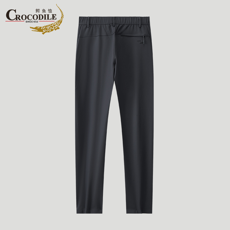 鳄鱼恤CROCODILE 纯色西装长裤男士四季常规款直筒商务休闲裤子高清大图