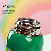 男女孩儿童保温杯带吸管学生双盖两用便携卡通水壶水杯-深蓝色小熊保温杯500ml