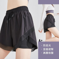 唐狮夏季休闲中短裤女防走光休闲黑色运动短裤瑜伽短裤跑步健身短裤女