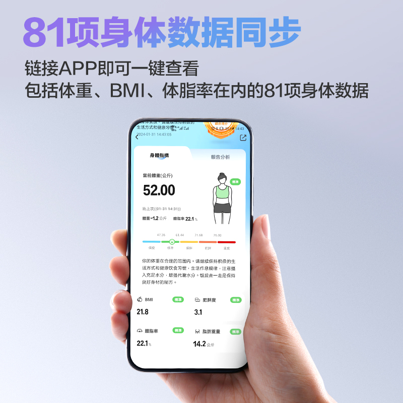 ifit体重秤家用精准小型电子秤充电体脂秤人体称体重的家庭称重计高清大图