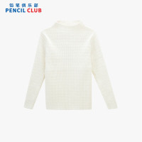 铅笔俱乐部童装2025秋冬新款女童毛衣儿童半高领针织衫中大童打底毛衫 140140cm 米白