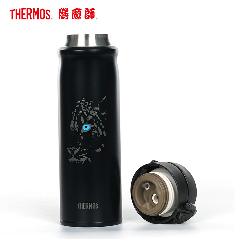 膳魔師,THERMOS高端精品保温杯雪豹杯黑色550ML送礼用保温杯水杯杯子便携保温杯办公杯车上用出差用304不锈钢通用