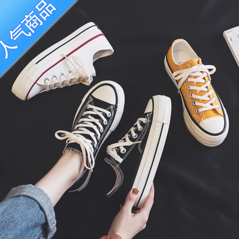 SUNTEKins厚底帆布鞋女夏季新款增高百搭ulzzang休闲学生2023夏款板鞋潮高清大图