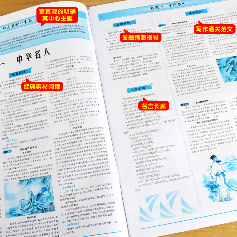 2本套装 初中通用 [正版]少年智力开发报中学语文作文素材一本全+中学语文名著阅读一本通 初中语文同步阅读报