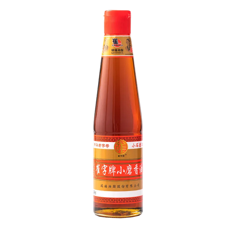 崔字芝麻油448ml*3瓶家用麻油凉拌菜纯芝麻油高清大图