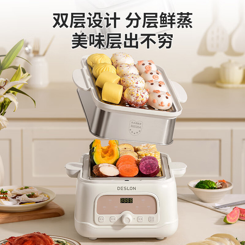 德世朗电蒸锅10L可预约可定时多功能DDQ-ZG180高清大图