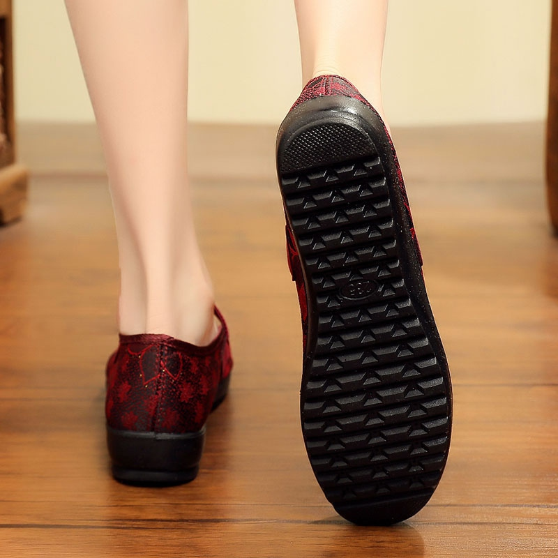 枫述老北京布鞋女妈妈鞋软底中老年人单鞋女士奶奶鞋平底舒适鞋子