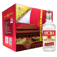 永丰牌北京二锅头酒 出口型小方瓶(红标) 清香型 42度500ml12瓶 整箱装白酒