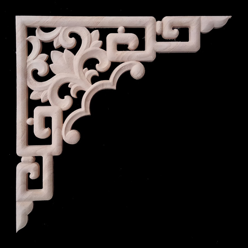 木花欧式角花闪电客中式仿古装修实木线条吊顶角镂空贴花格梁托