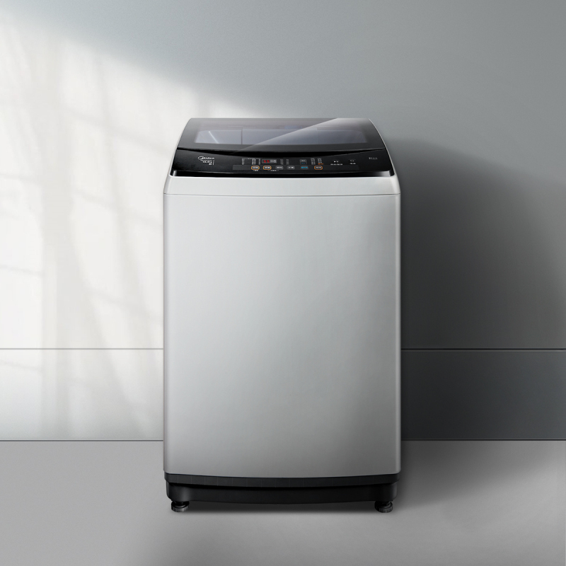 美的(Midea)MB100V50QC 10公斤全自动快净波轮洗脱一体洗衣机 洁净防缠绕 免清洗 家用智力灰