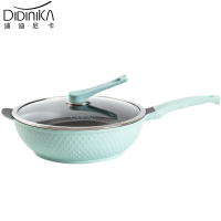 迪迪尼卡(Didinika)炒锅32cm钻石系列麦饭石无油烟不粘炒菜锅可立盖燃气电磁炉通用