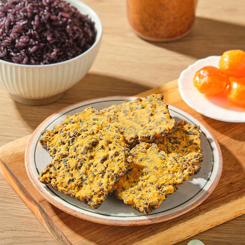 [满199减100]来伊份 黑金锅巴240g咸蛋黄锅巴高清大图