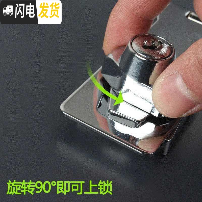 三维工匠柜子锁扣锁暗锁衣柜锁隐形锁安全锁子免打孔卡式柜子家用橱柜锁柜 不互开加厚3寸铜钥匙+铜锁芯房门安全扣高清大图