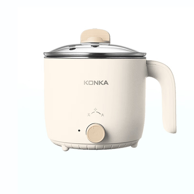 康佳 (KONKA)KZG-15YX301 电煮锅 电火锅 电蒸锅煎锅多功能炒锅 学生宿舍煮面锅1.5L迷你电锅不粘锅