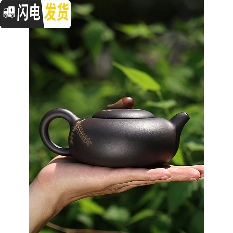 三维工匠宜兴紫砂壶全手工茶具套装家用泡茶壶纯手工西施壶正宗原矿老紫泥 泥绘款高清大图