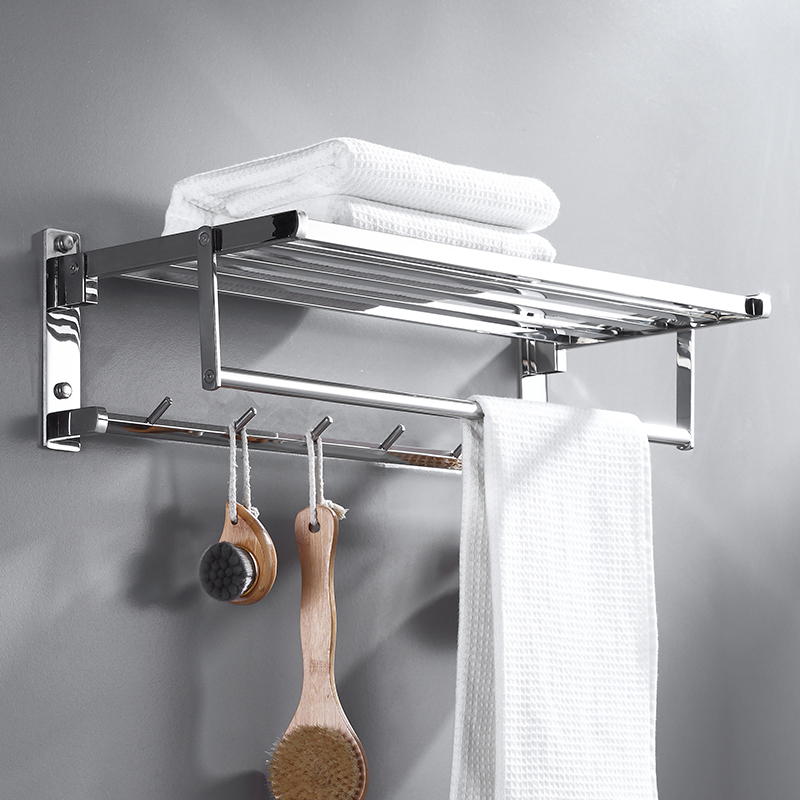 毛巾架卫生间置物架壁挂浴室304不锈钢厕所洗漱台收纳墙上挂件