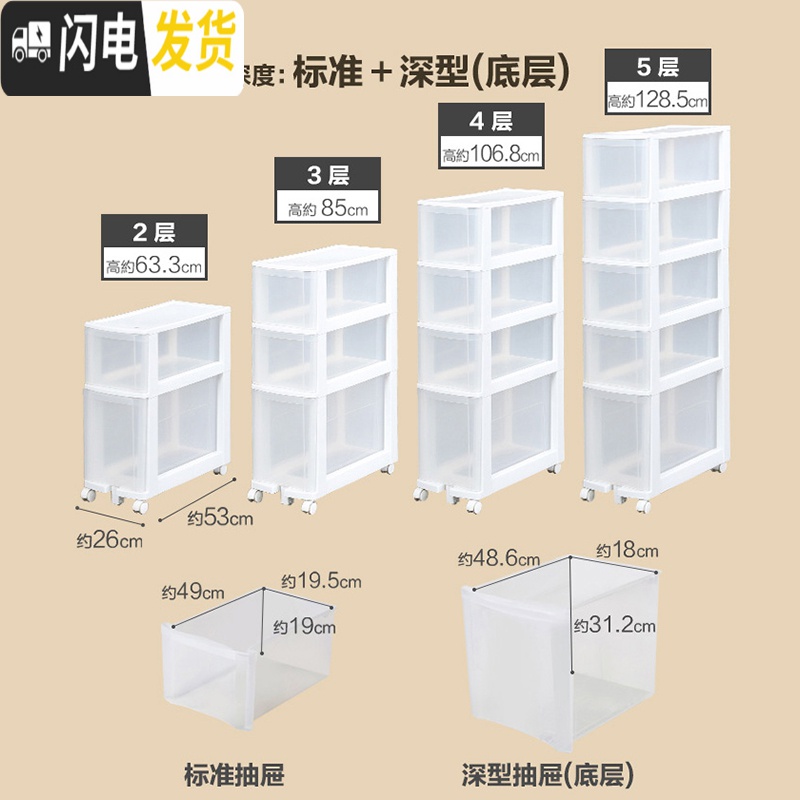 三维工匠夹缝收纳柜子抽屉式爱丽丝厨房置物架窄型卫生间缝隙储物箱高清大图