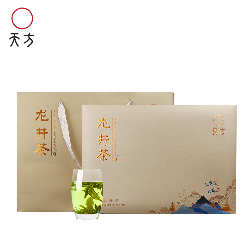 [中华特色]池州馆 春茶龙井安徽天方茶叶龙井绿茶 400g/盒 雨前浓香耐泡型龙井茶茶叶礼盒装 越州产区 华东