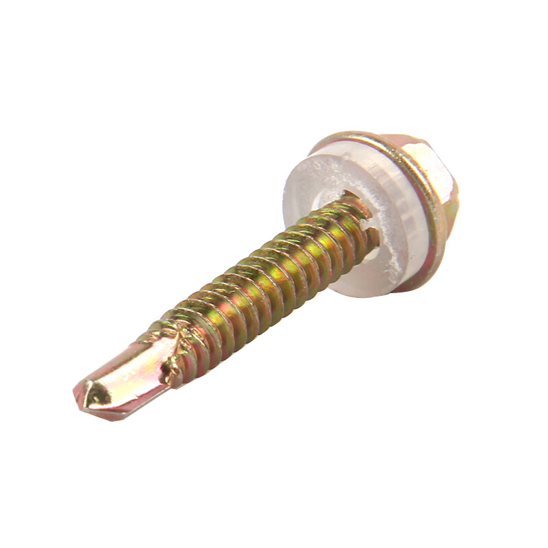 赫钢 六角钻尾 12*25mm 彩锌外六角自攻自钻螺丝钉 钻尾燕尾螺丝 200个/包