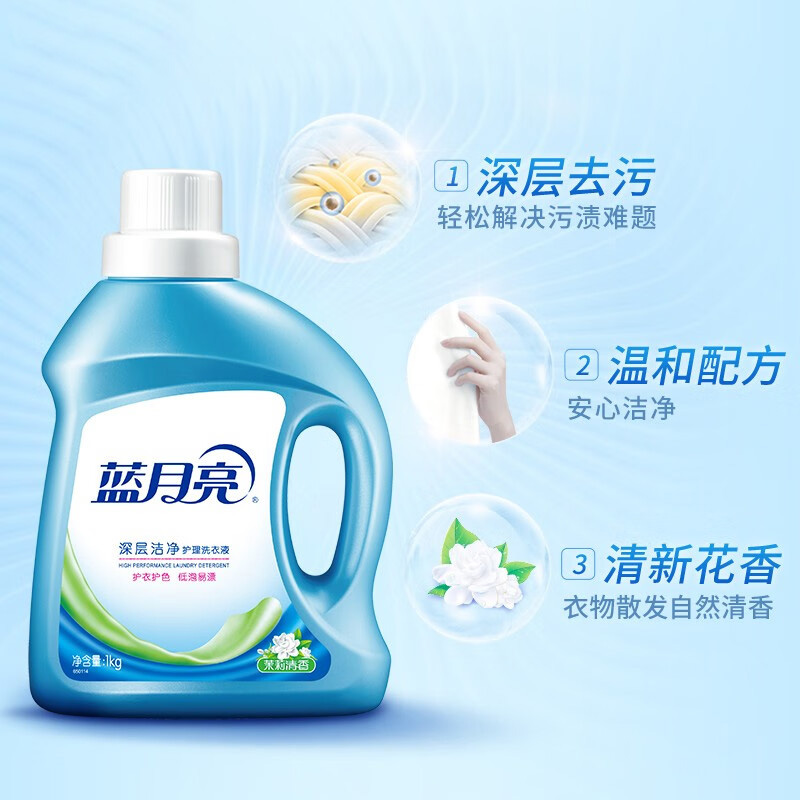 蓝月亮洗衣液套装3kg深层清洁温和舒缓茉莉香80002415高清大图