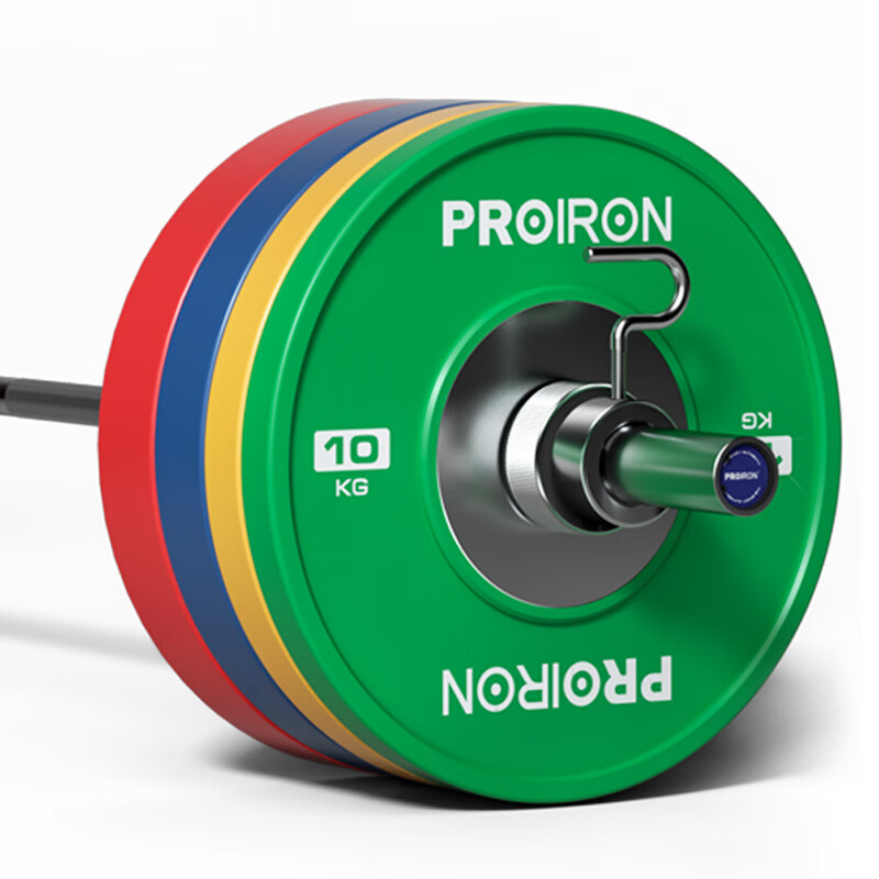 PROIRON普力艾 竞赛杠铃片IWF标准竞技橡胶盘举重深蹲硬拉力量训练健身 140kg 竞技盘套装【不含杆子】