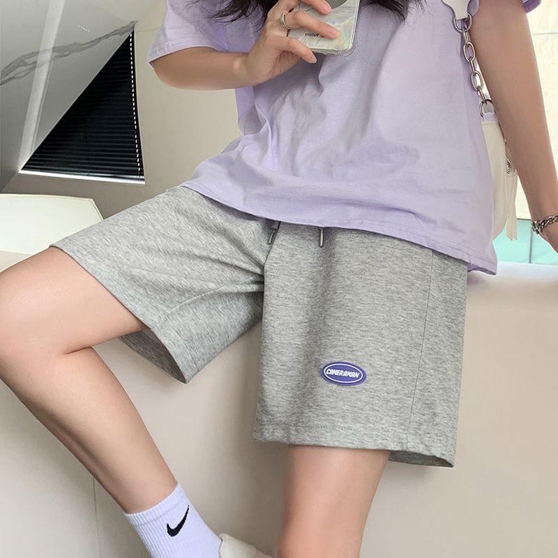 秋壳运动短裤女夏季薄款2022新款韩版中裤宽松直筒休闲阔腿五分裤